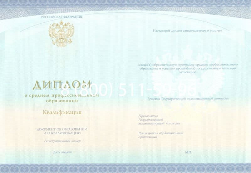Купить Диплом о среднем образовании (Спецбланк) 2014-2024 года в Астрахани